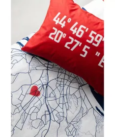 STEFAN posteljni set (navlake) za dečiji krevet 2 u 1 FK Crvena Zvezda mapa kreveta 140x200