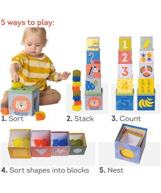 Taf Toys edukativne kocke za bebe Savannah Sort&Stack 22114074