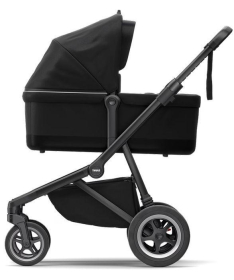 THULE Sleek kolica za bebe 2 u 1 sa kolevkom sa crnim ramom Midnight Black