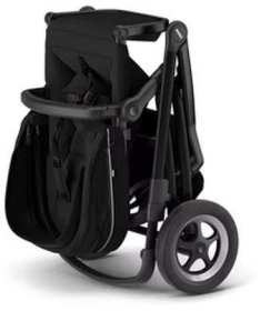 THULE Sleek kolica za bebe 2 u 1 sa kolevkom sa crnim ramom Midnight Black