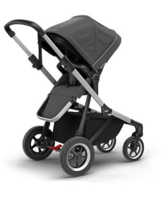 THULE Sleek kolica za bebe 2 u 1 sa kolevkom sa sivim ramom Charcoal Grey