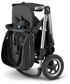 THULE Sleek kolica za bebe 2 u 1 sa kolevkom sa sivim ramom Charcoal Grey