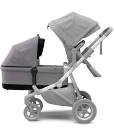 THULE Sleek kolica za bebe 2 u 1 sa kolevkom sa sivim ramom Charcoal Grey
