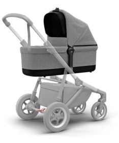 THULE Sleek kolica za bebe 2 u 1 sa kolevkom sa sivim ramom Charcoal Grey