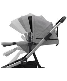 THULE Sleek kolica za bebe 2 u 1 sa kolevkom sa sivim ramom Grey Melange