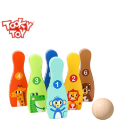 Tooky toy drvena igračka za decu kuglana Životinje - A058582