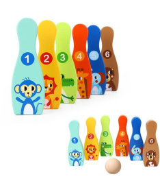 Tooky toy drvena igračka za decu kuglana Životinje - A058582