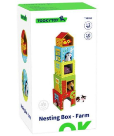 Tooky Toy drvena igračka kocke farma 10 elemenata - A081844