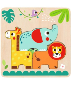 Tooky Toy drvena igračka za decu Puzzla umetaljka Džungla - A077543