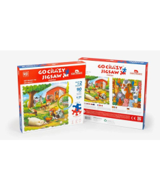 UnikPlay šašave puzzle za decu Prijatelji sa farme 90 delova - A077497