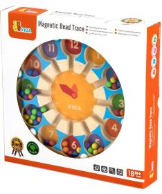 Viga Drvene magnetne perlice-sat drvena igračka za decu - 24692