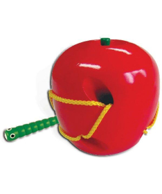 Viga Pertlanje jabuka i crv drvena igračka ze decu - 9034
