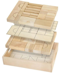Viga set Matematički blokovi 46 komada drvena edukativna igračka za decu - 32798